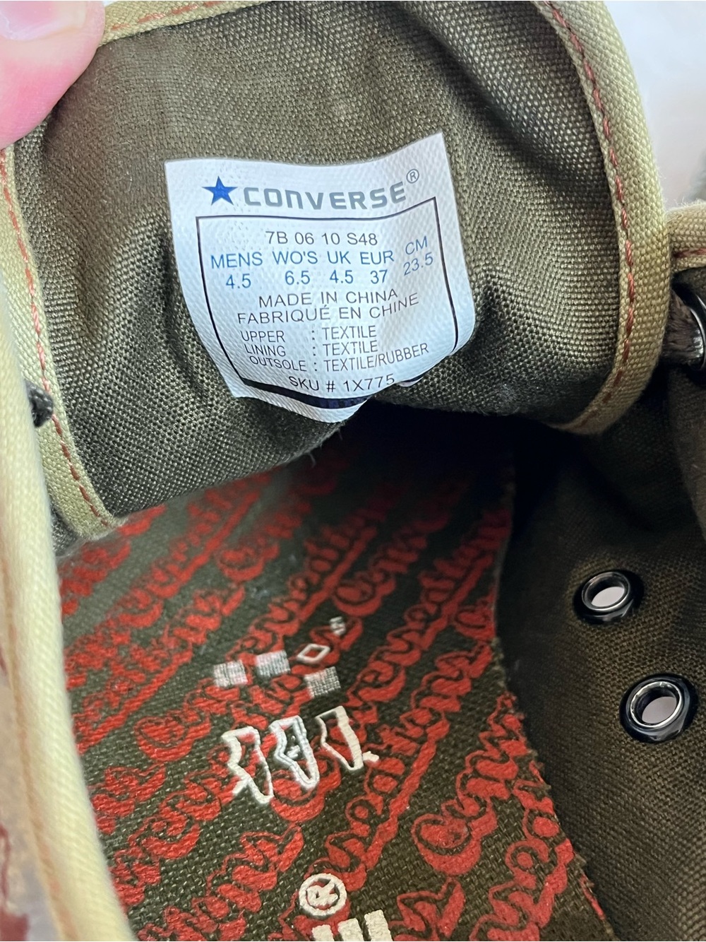 CONVERSE Chuck Taylors Low Shoes "CT Conversations" Mens Sz 4.5 Olive Green Rare - Picture 5 of 14